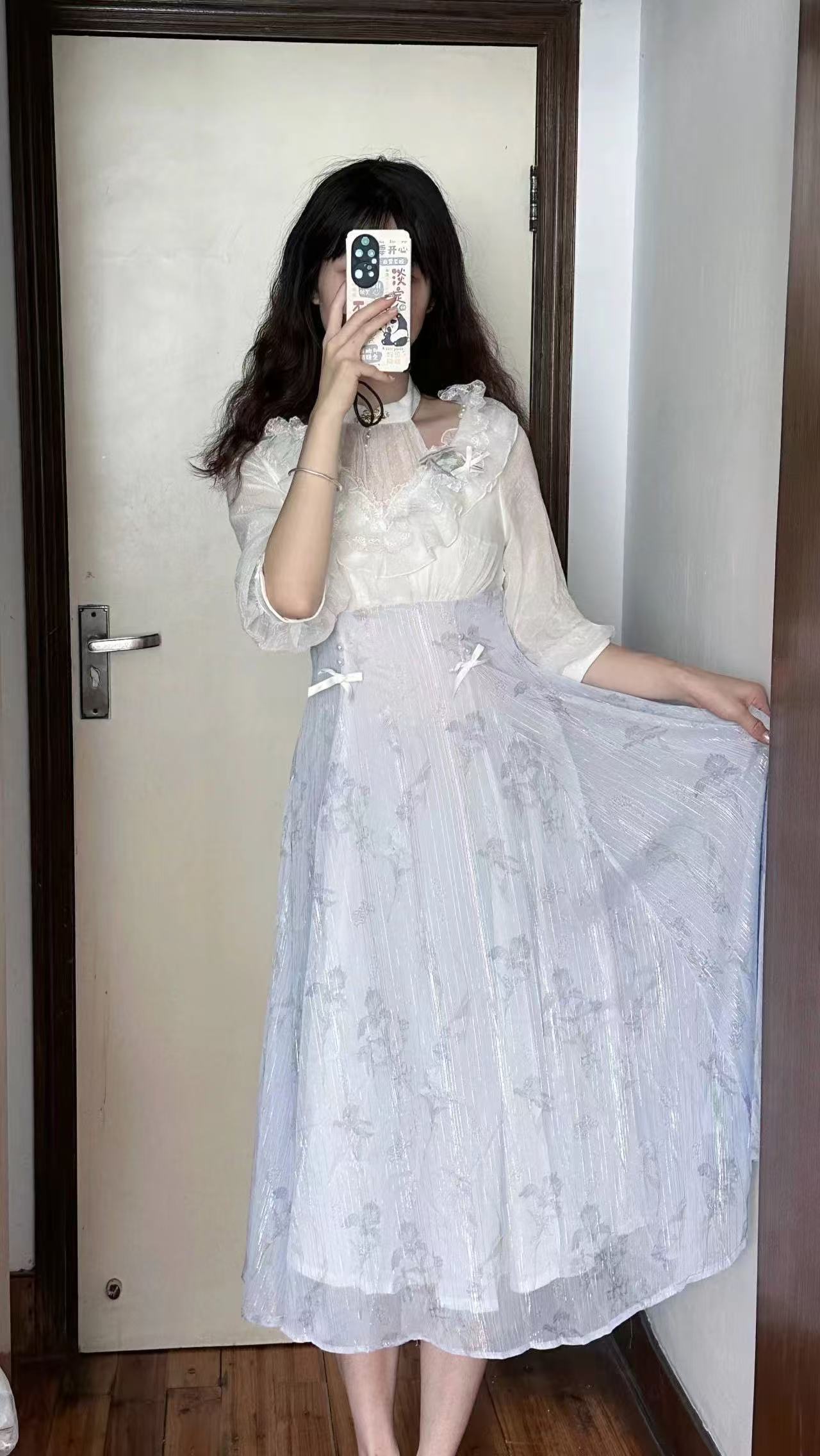 French Vintage Floral Midi Dress - Vestido Midi Floral Lolita Feminino Coreano