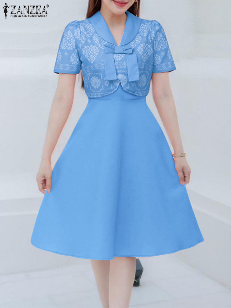 French Vintage Floral Midi Dress - Elegante uma linha vestido de festa