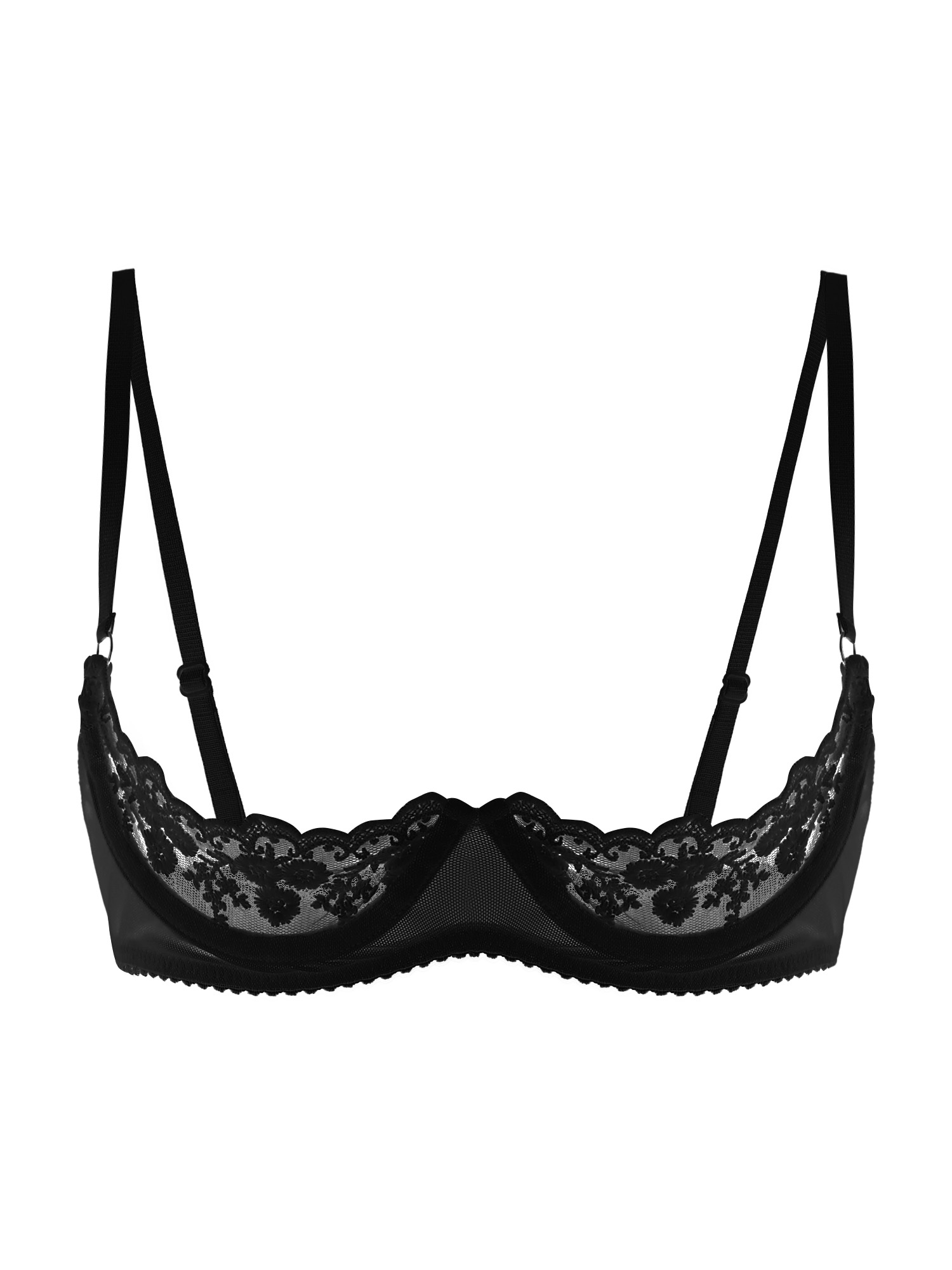 Lingerie - Sutiã Sexy Feminino com Copas Abertas,