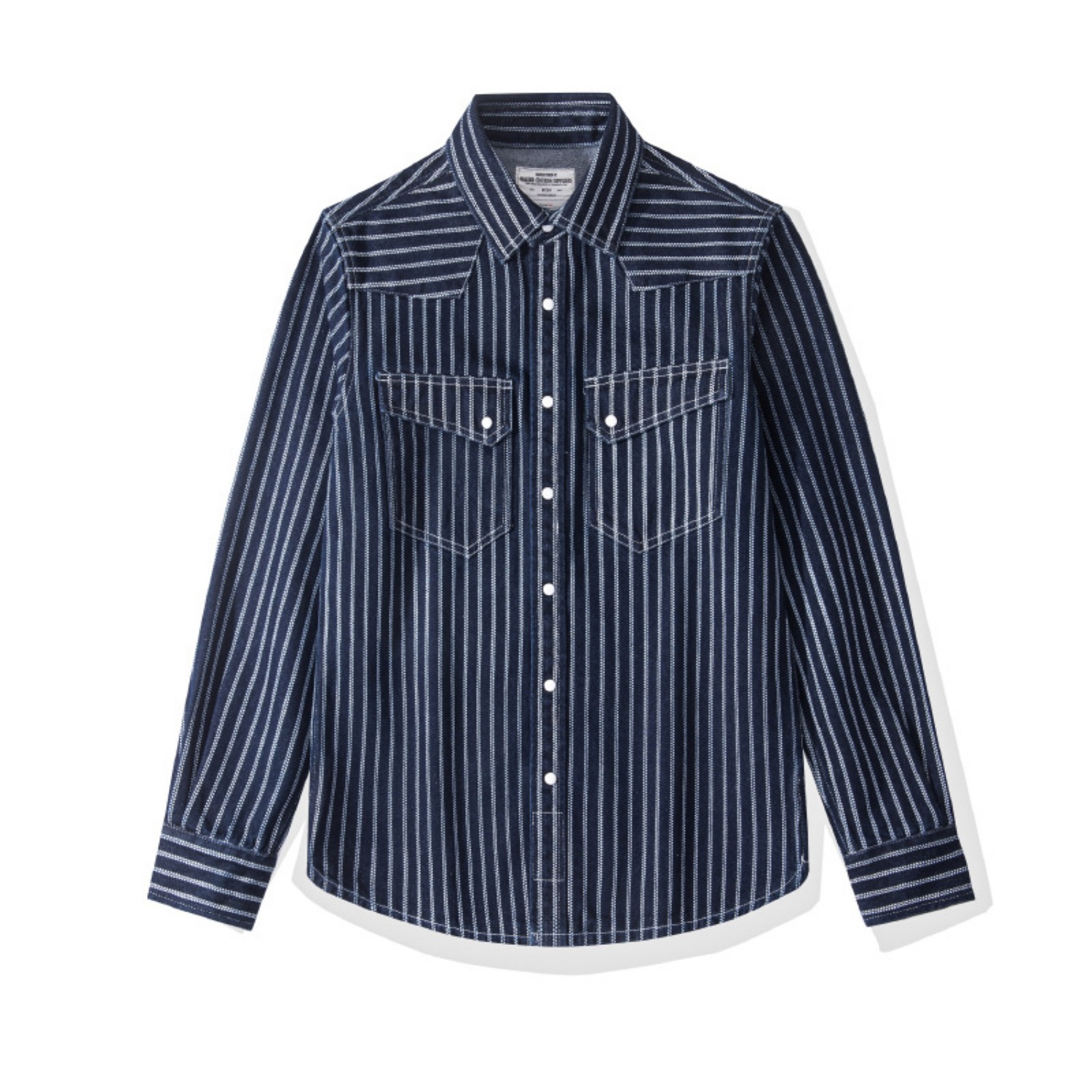 Jeans - Camisa jeans masculina de manga comprida,