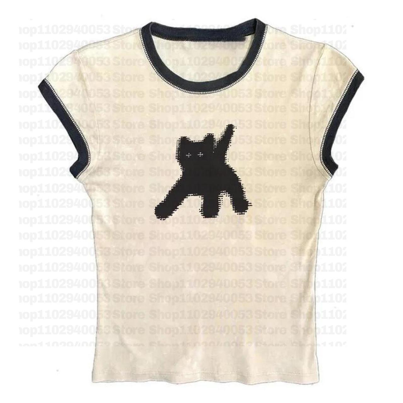 Y2K Graphic Baby Tee Crop - Carta das Mulheres Impressão Gráfica Top