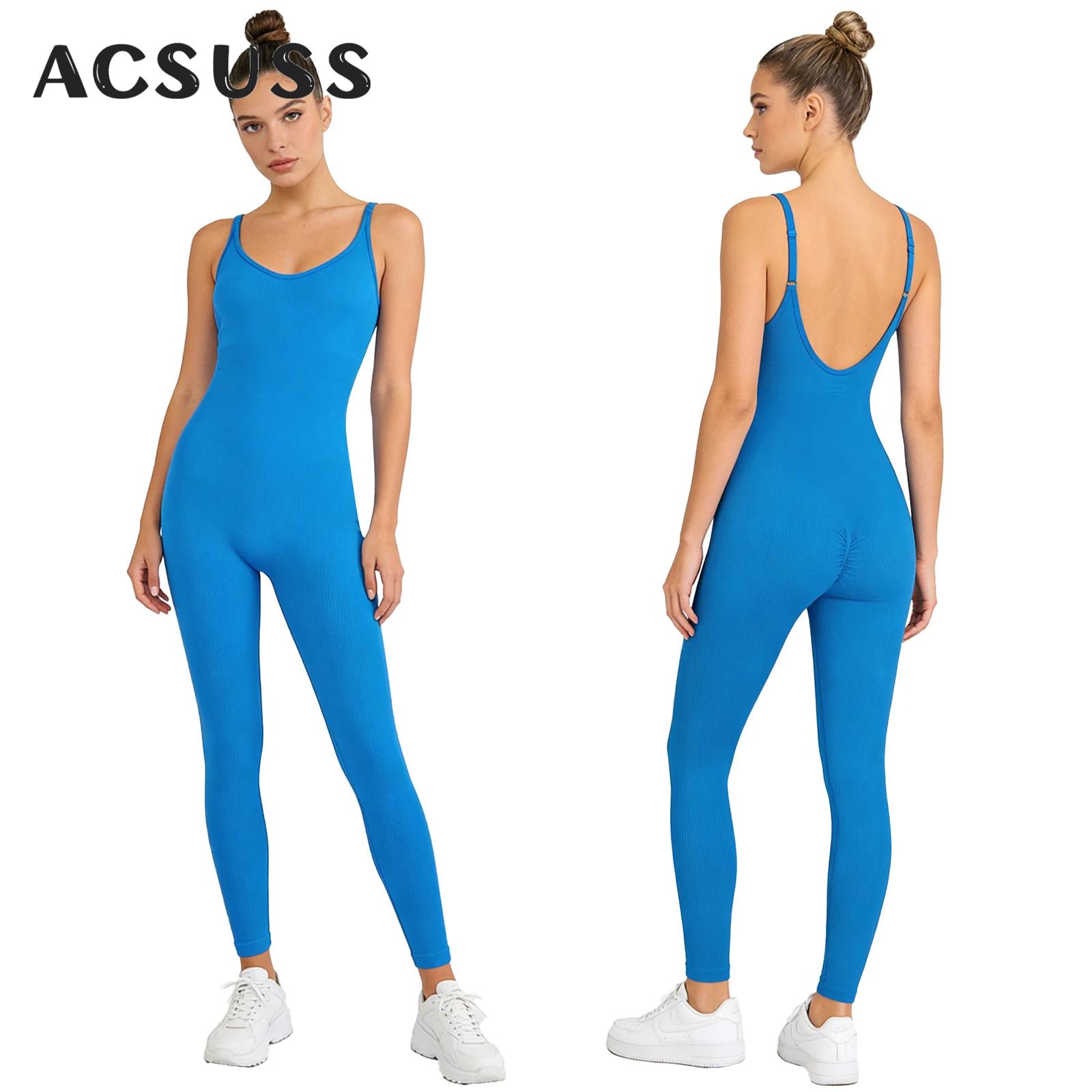 Seamless Ribbed Workout Tank Top - Macacão Feminino de Yoga e Treino,