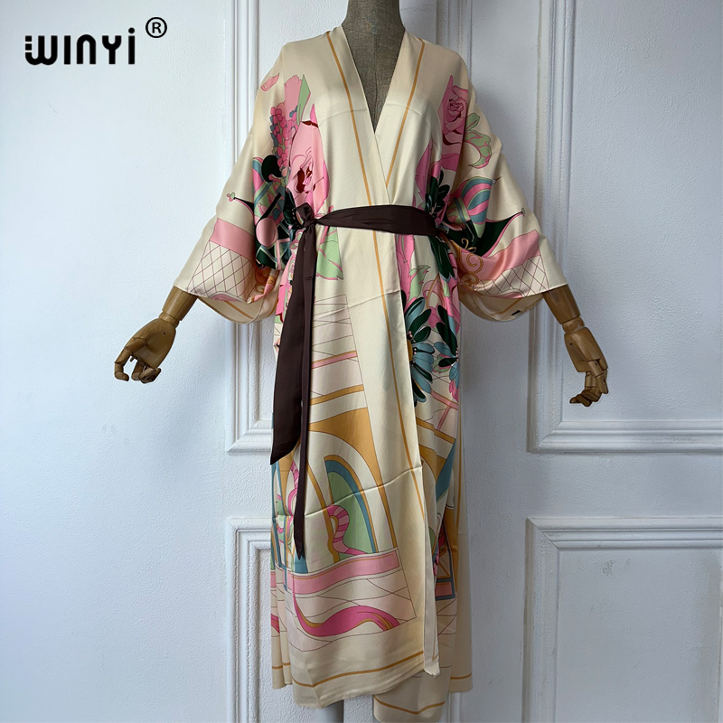 Boho Summer Beach Maxi Dress - WINYI Vestido de Praia Estampado de