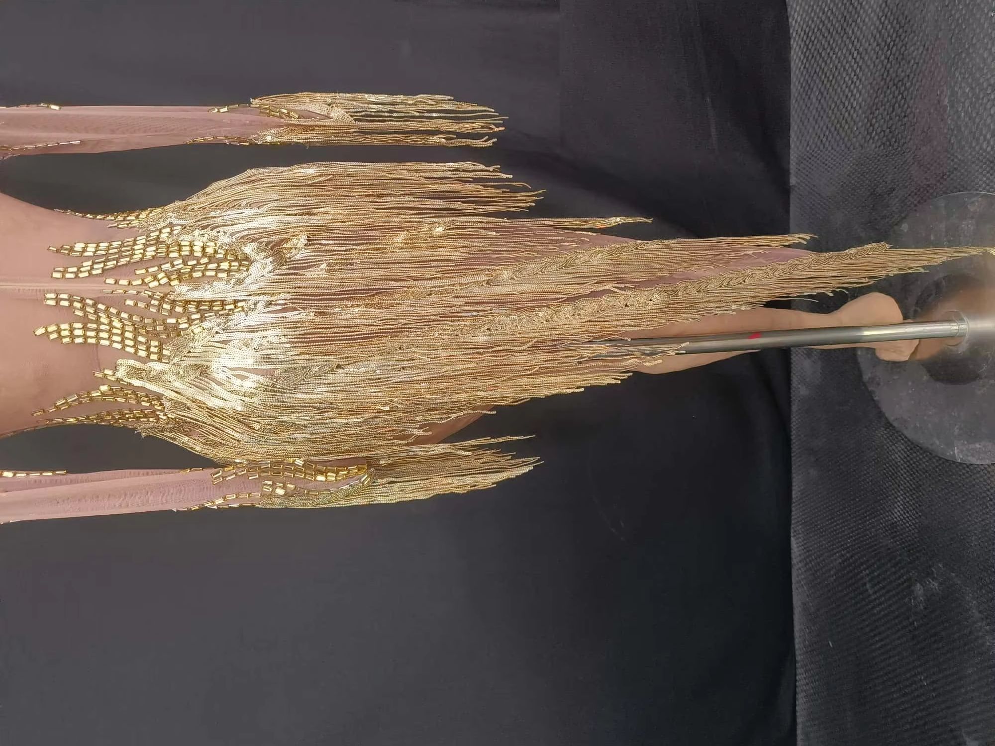 Sparkly Rhinestone Club Party Dress - Vestido Curto com Franjas de Strass
