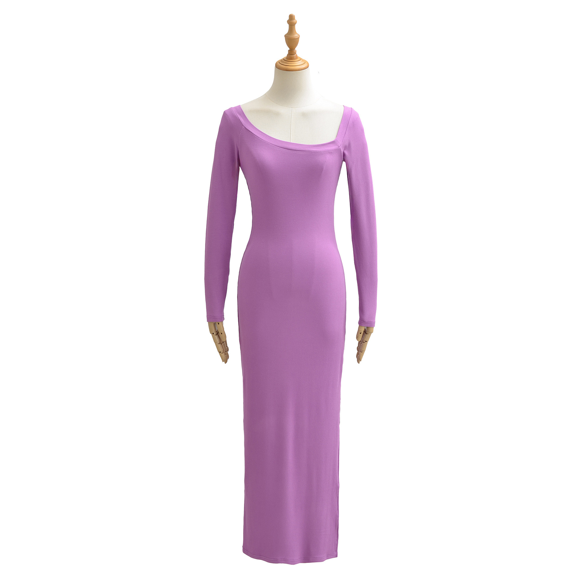 Vestido Canelado Feminino FUZE - Bodycon Long Sleeve Ribbed Dress avaliação e preço