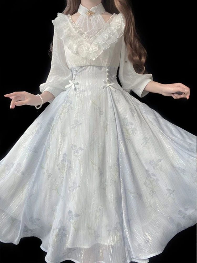 Vestido Midi Floral Lolita Fem - French Vintage Floral Midi Dress avaliação e preço