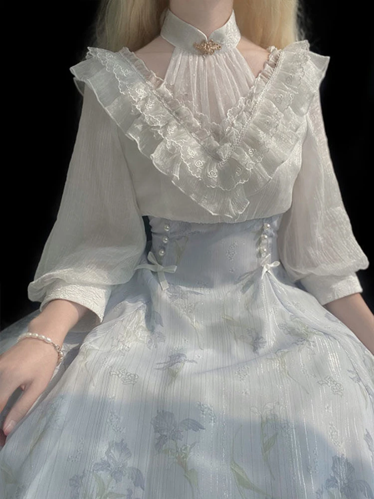 Vestido Midi Floral Lolita Fem - French Vintage Floral Midi Dress avaliação e preço