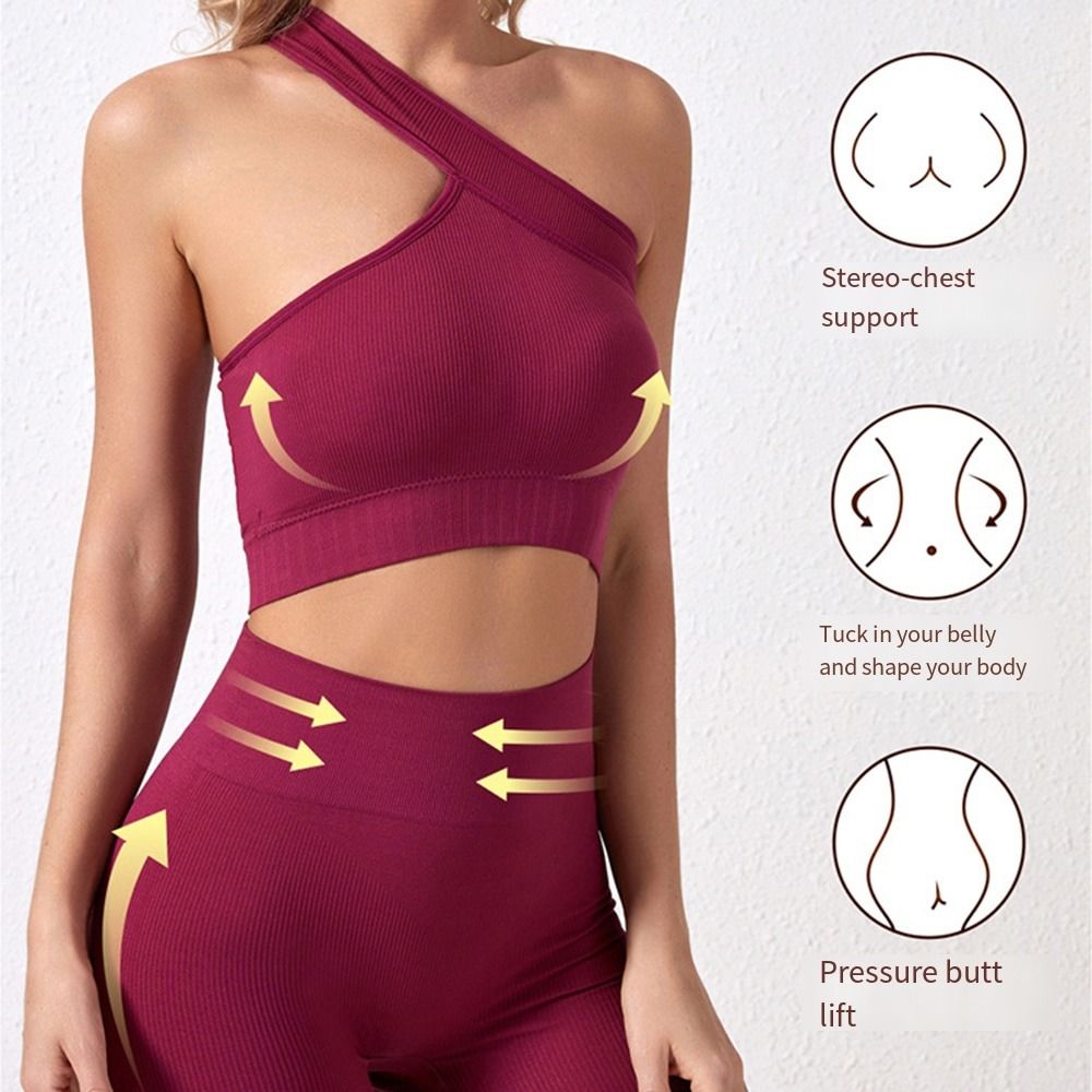 Conjunto de Treino Feminino Co - Seamless Ribbed Workout Tank Top avaliação e preço
