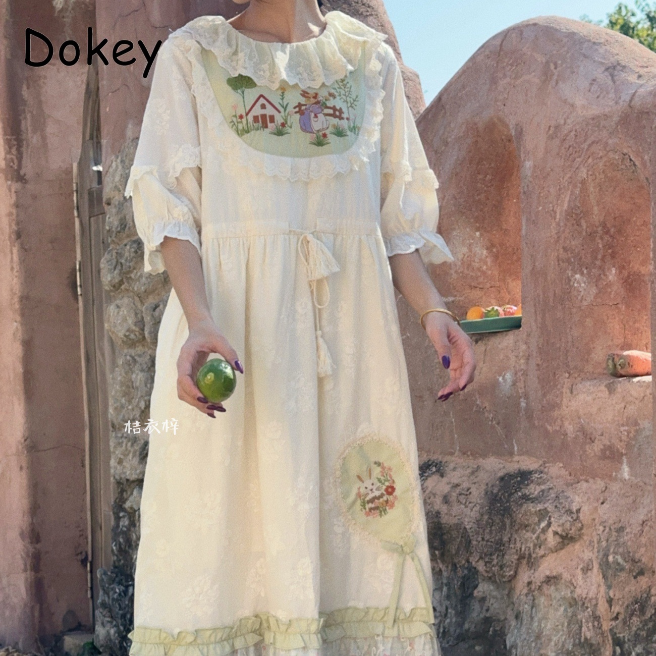 Vestido Midi Vintage com Borda - French Vintage Floral Midi Dress avaliação e preço