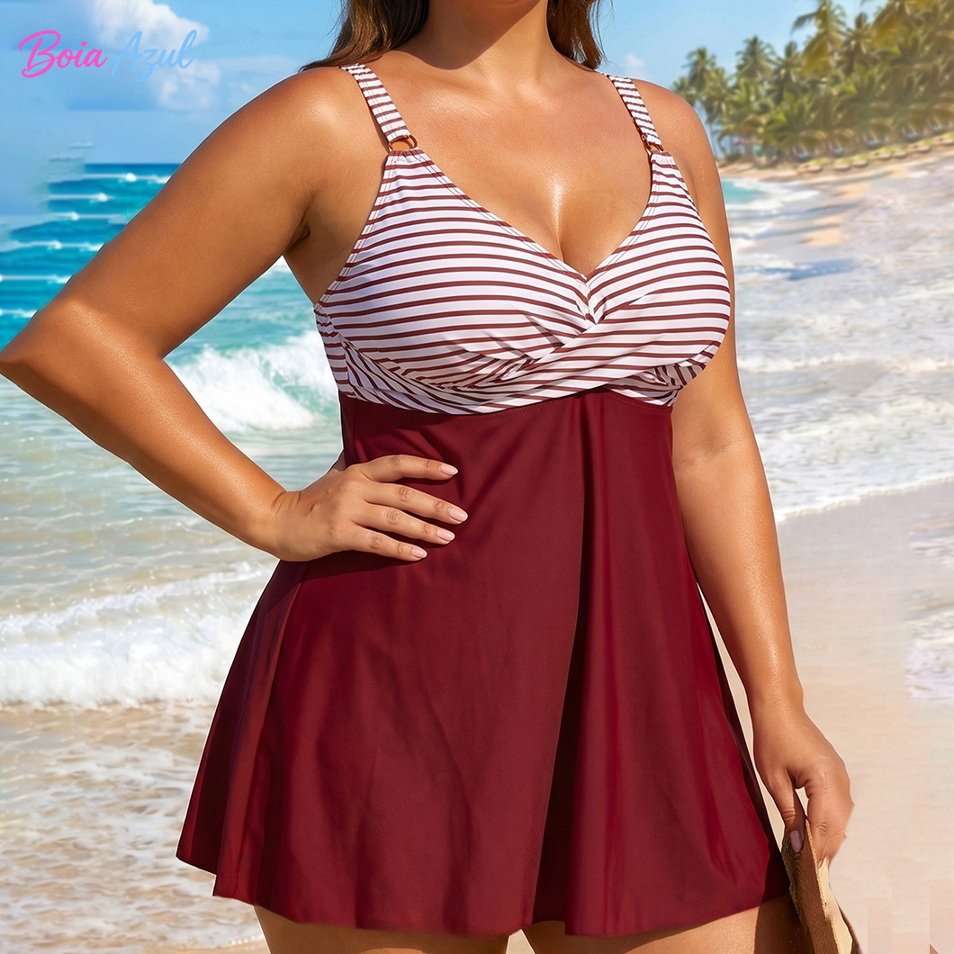 Maiô estilo saia com listras c - Skirts avaliação e preço