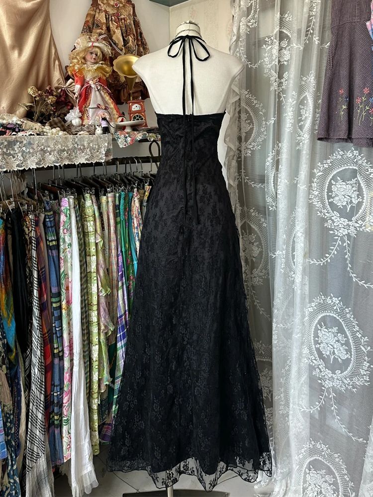 Vestido Vintage Y2K Sem Mangas - Y2K Backless Halter Mini Dress avaliação e preço