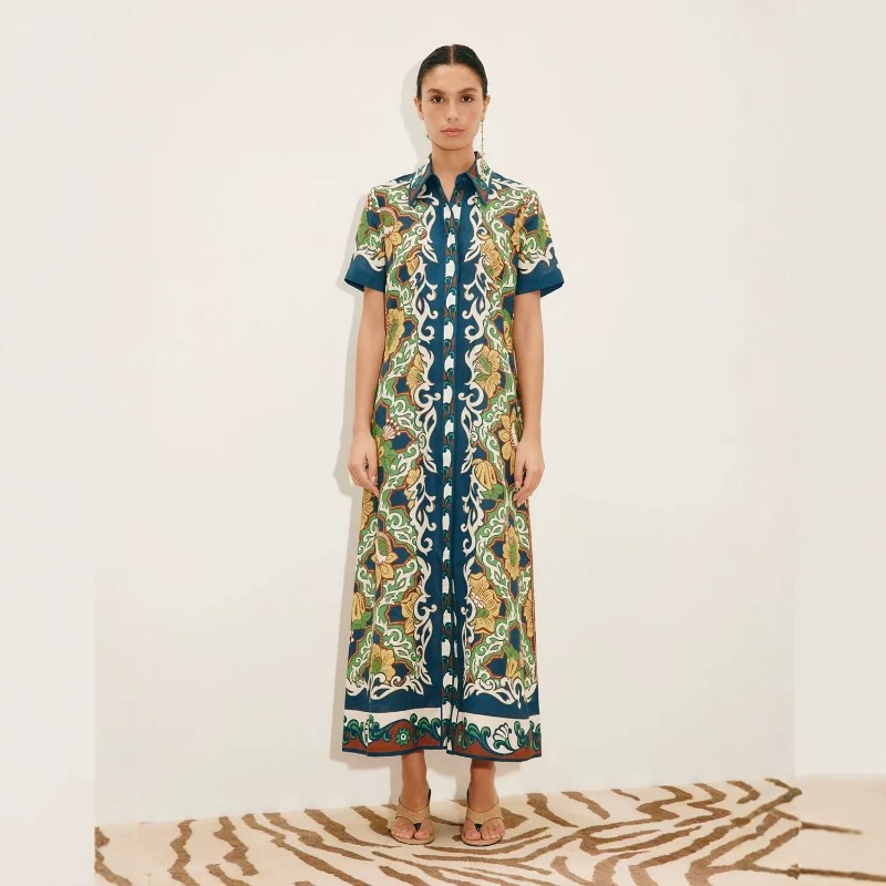 Outono 2026, Novo Vestido Cami - Casual Loose Linen Shirt Dress avaliação e preço