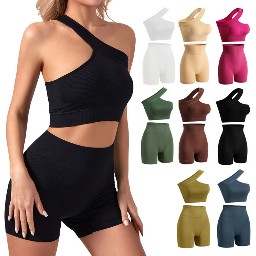 2 pçs casual sem costura conju - Seamless Ribbed Workout Tank Top avaliação e preço
