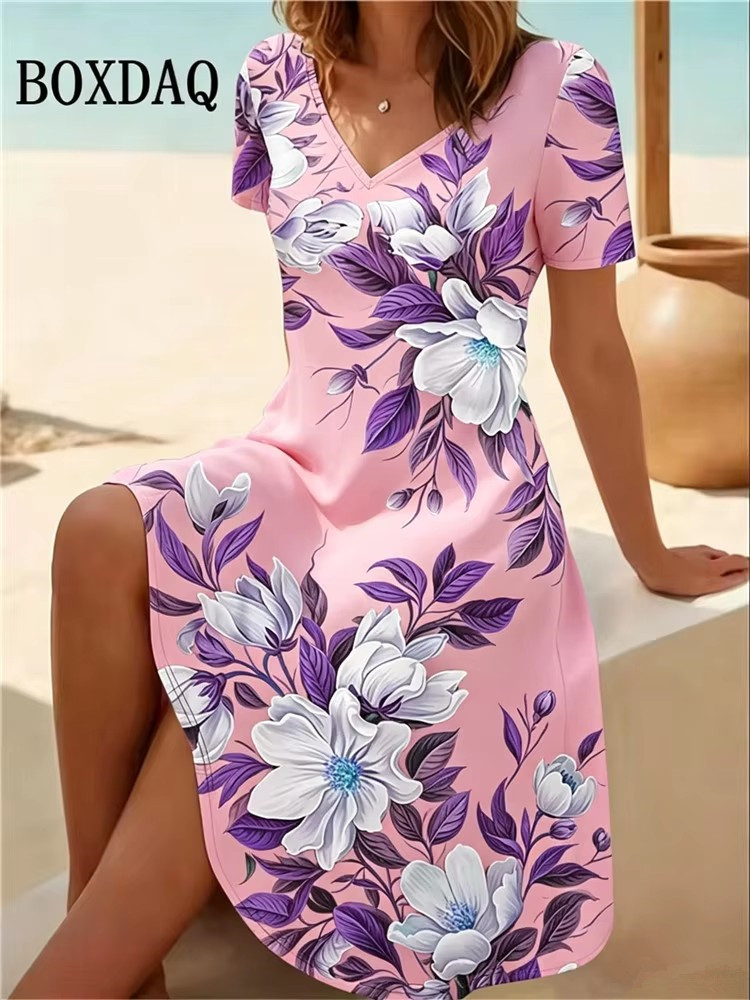 Vestidos Femininos Plus Size 6 - Boho Summer Beach Maxi Dress avaliação e preço