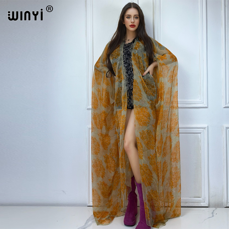 Winyi maxi quimono verão persp - Boho Summer Beach Maxi Dress avaliação e preço