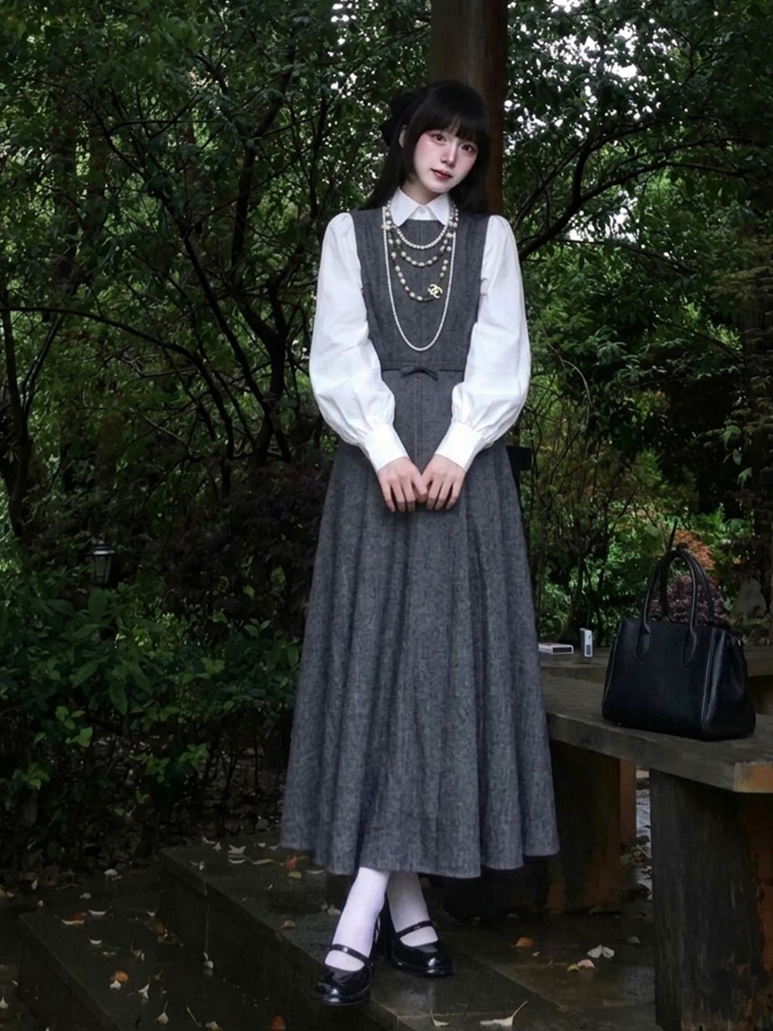 Conjunto de Vestido Estilo Hep - Korean Style A Line Shirt Dress avaliação e preço