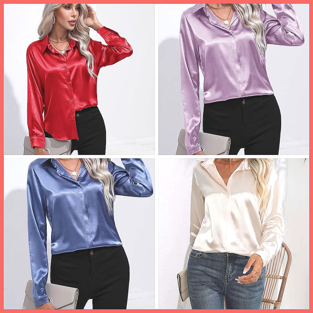 Camisa de Cetim Feminina Prima - Blouses avaliação e preço