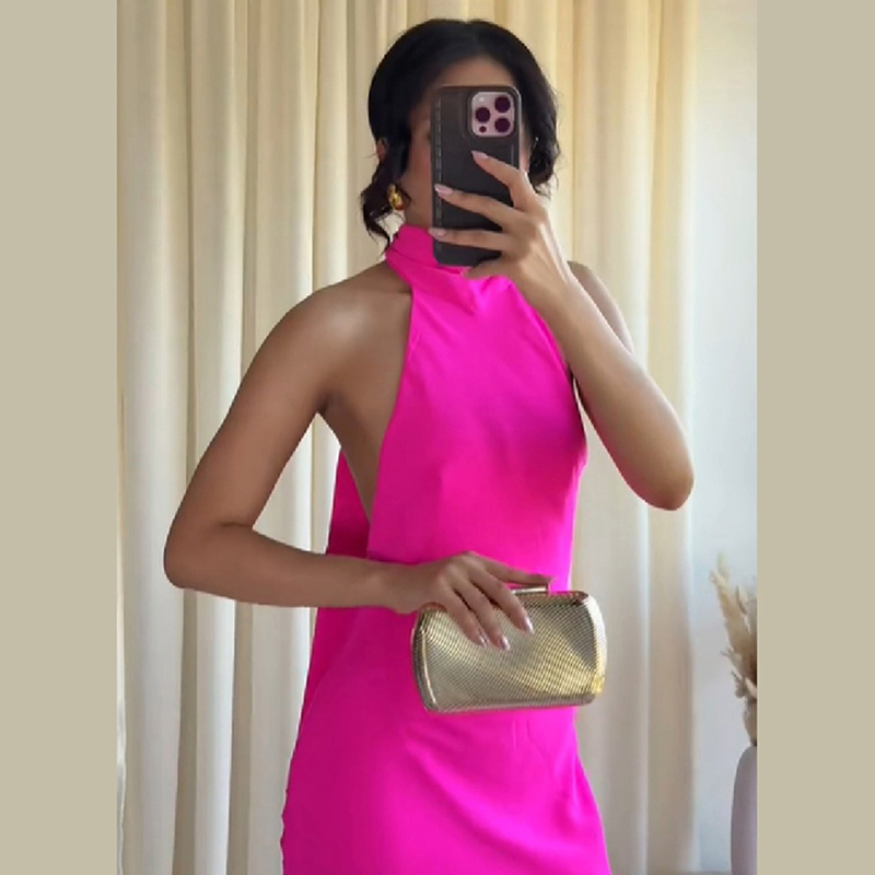 Vestido Maxi de Cetim para Mul - Elegant Satin Evening Gown Split avaliação e preço