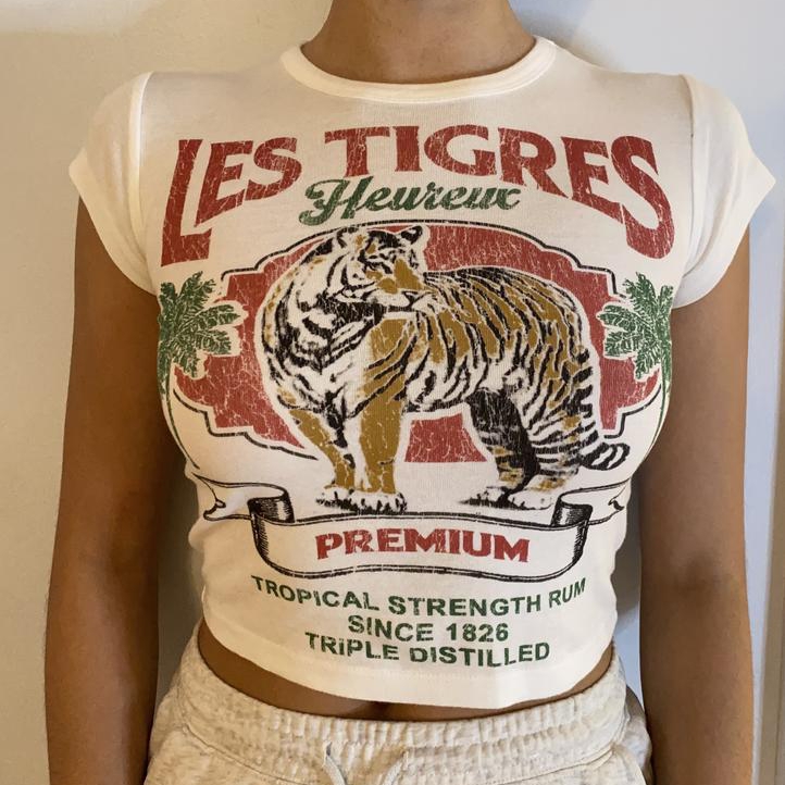 Camisetas Gráficas Y2K para Mu - Y2K Graphic Baby Tee Crop avaliação e preço