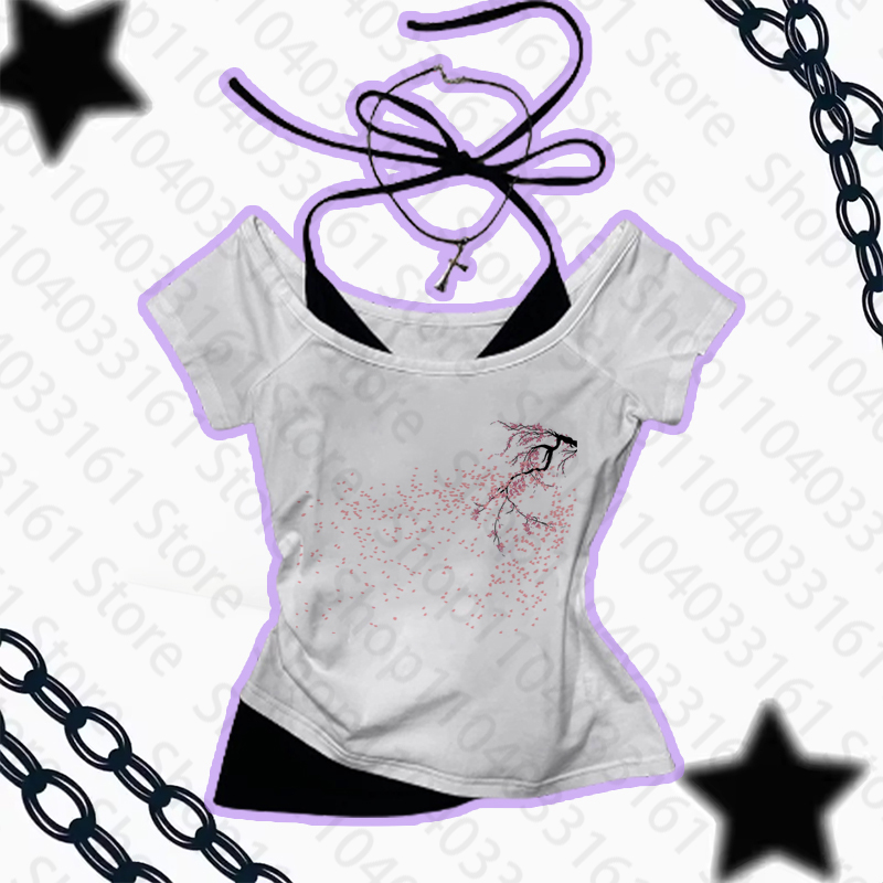 Estética gótico punk bebê cami - Y2K Graphic Baby Tee Crop avaliação e preço