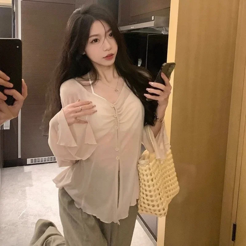Blusa Transparente com Manga F - Blouses avaliação e preço