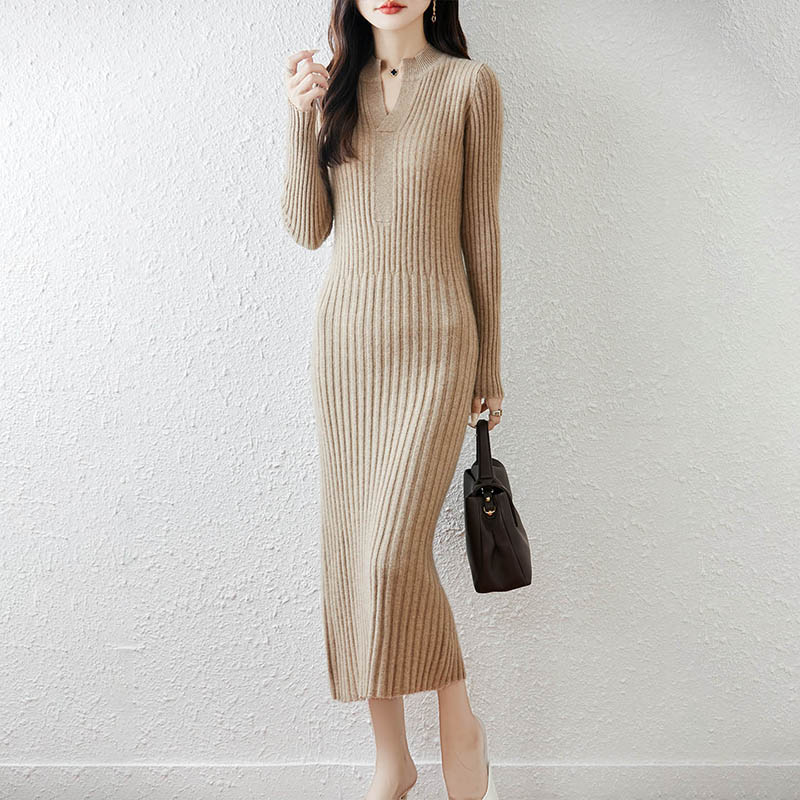 Inteligente minimalista com ne - Bodycon Long Sleeve Ribbed Dress avaliação e preço