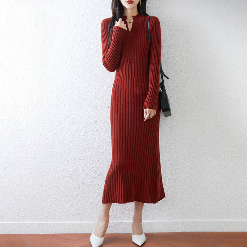 Inteligente minimalista com ne - Bodycon Long Sleeve Ribbed Dress avaliação e preço