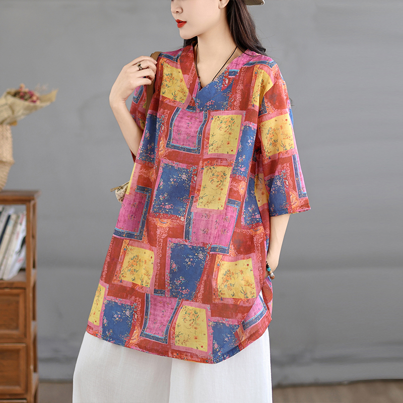 Camisa Casual de Algodão e Lin - Casual Loose Linen Shirt Dress avaliação e preço
