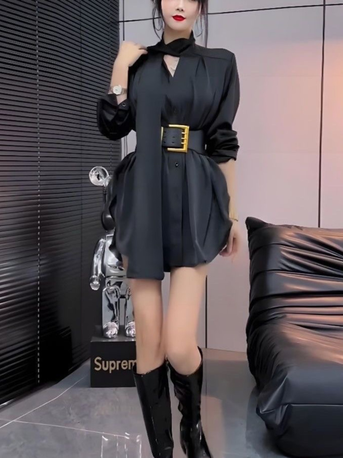 Vestido Camisa de Seda Branco  - Korean Style A Line Shirt Dress avaliação e preço