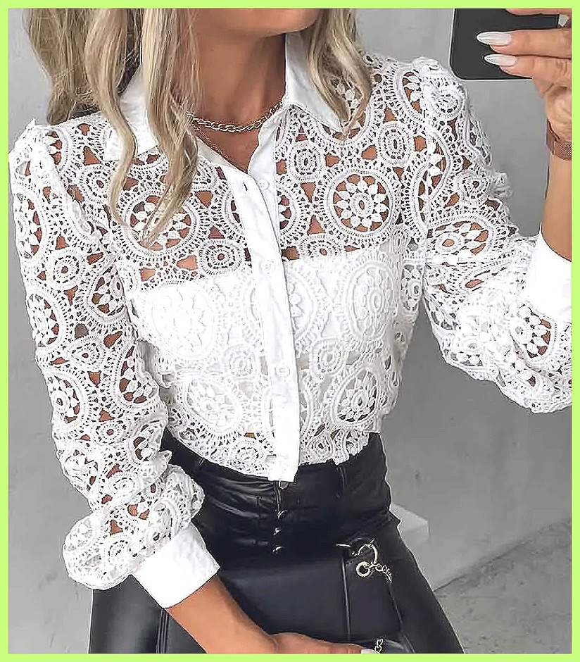 Camisa Branca de Renda Feminin - Blouses avaliação e preço