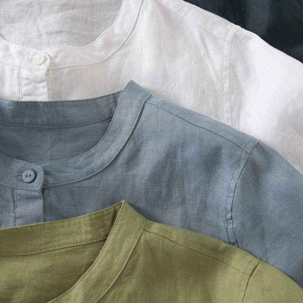 Vestido Camisa de Linho Estilo - Casual Loose Linen Shirt Dress avaliação e preço