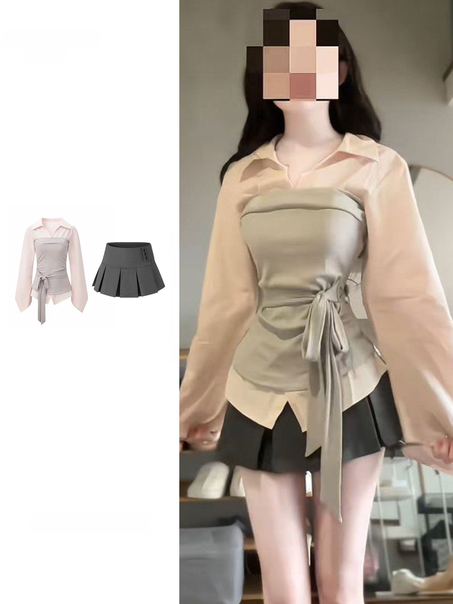 Conjunto Feminino Plus Size Es - Korean Style A Line Shirt Dress avaliação e preço