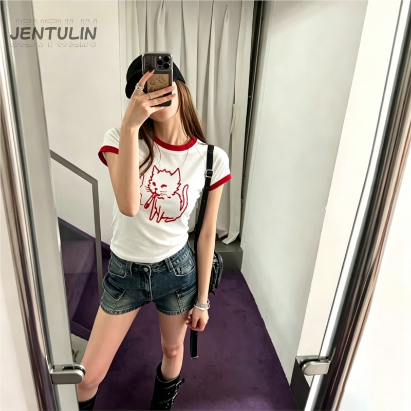 Camiseta Cropped Estilo Corean - Y2K Graphic Baby Tee Crop avaliação e preço