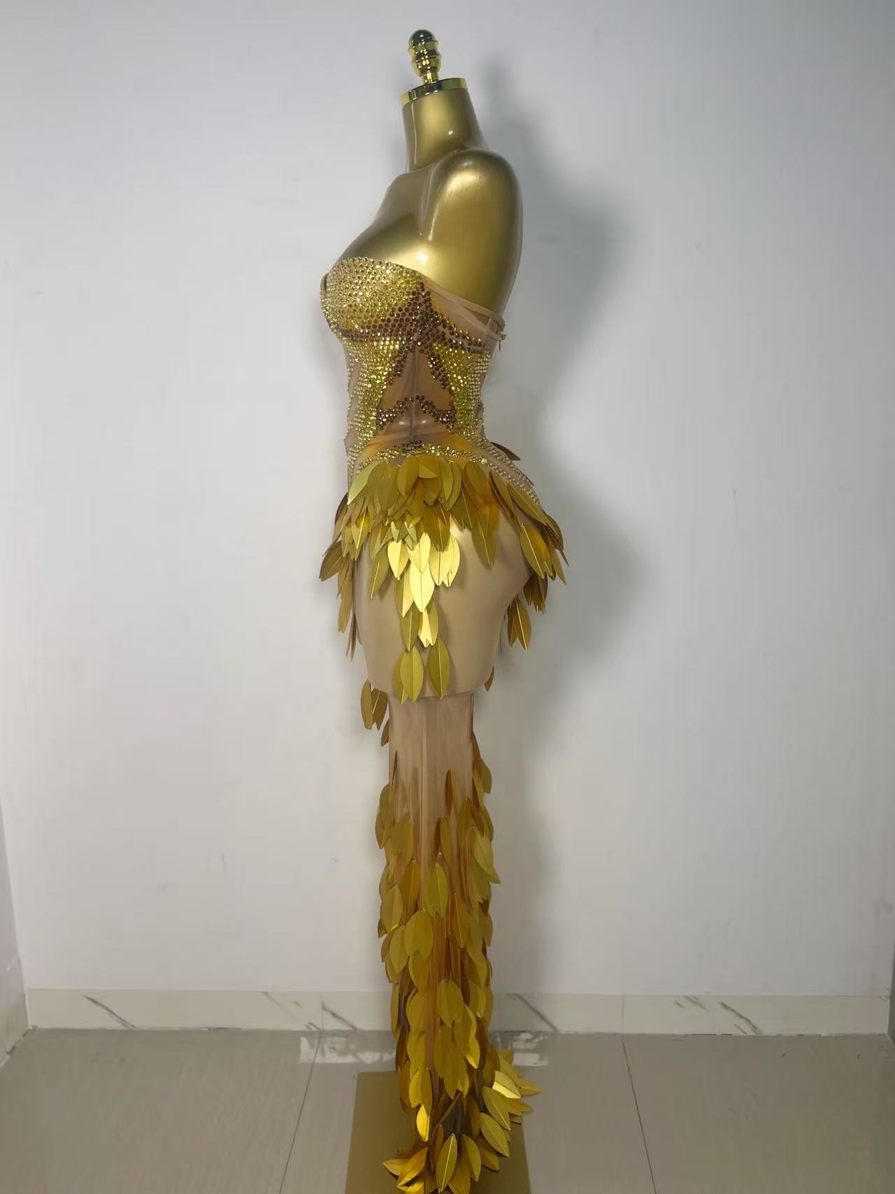 Vestido de Festa Brilhante Dou - Sparkly Rhinestone Club Party Dress avaliação e preço