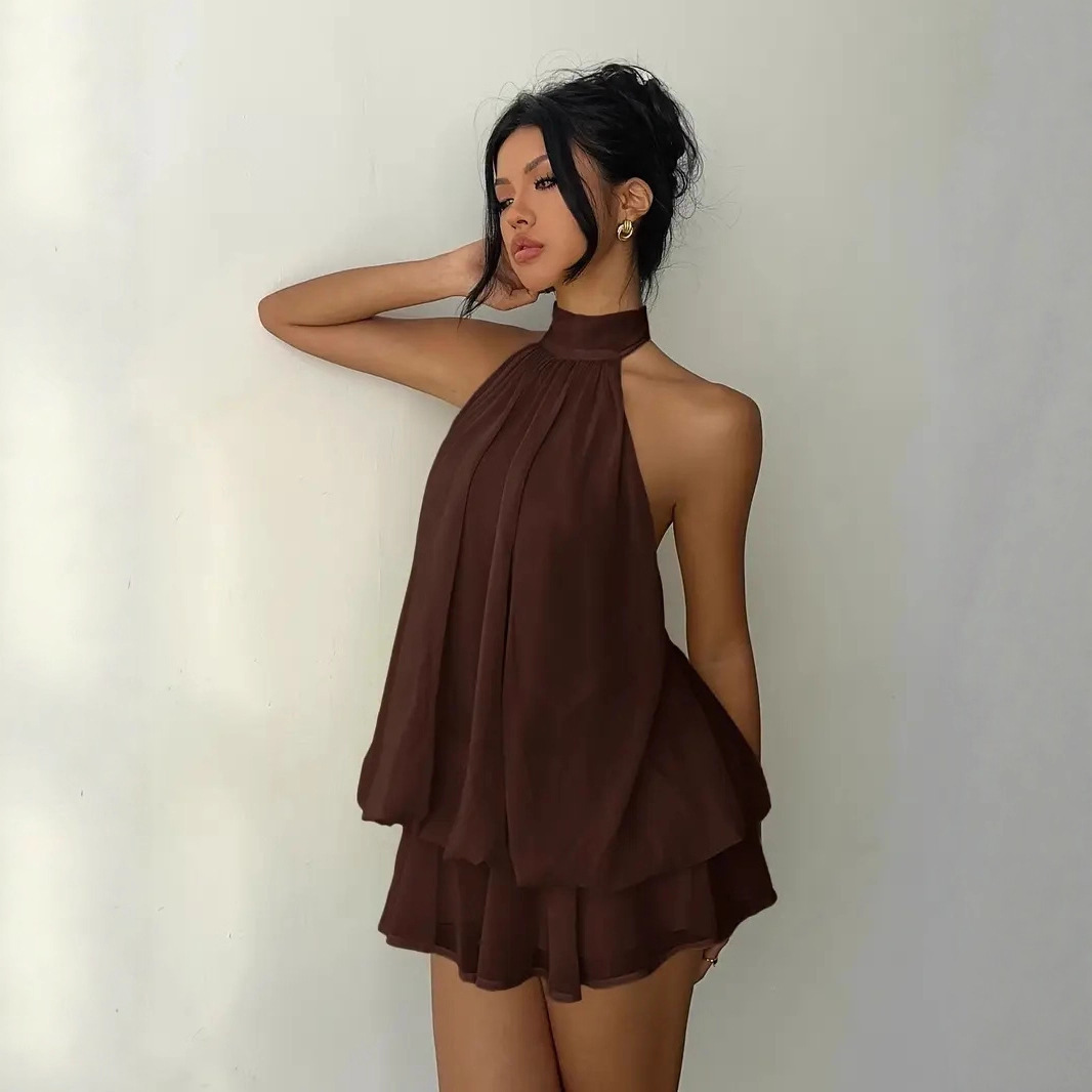 Vestido Feminino Halter Neck S - Y2K Backless Halter Mini Dress avaliação e preço