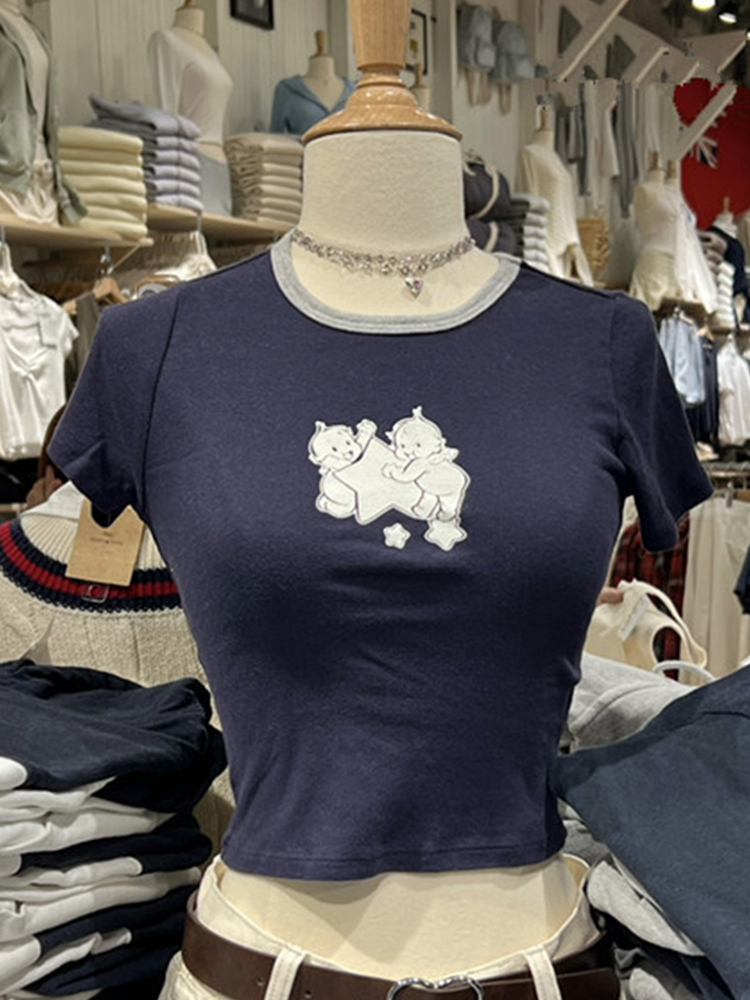 Anjo Bebê Gráfico Magro T-shir - Y2K Graphic Baby Tee Crop avaliação e preço