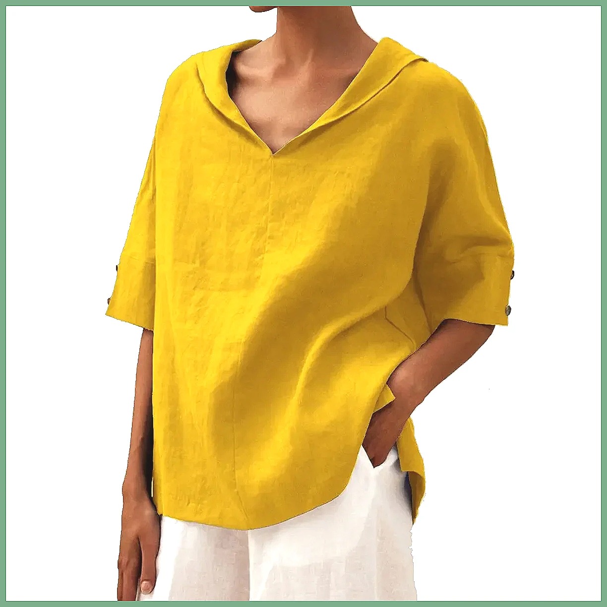 Camisa Feminina Solta de Algod - Blouses avaliação e preço