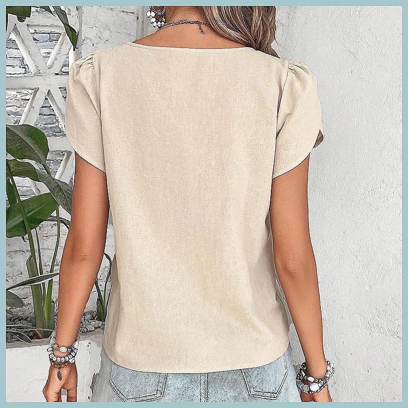 Blusa Vintage de Cor Sólida pa - Blouses avaliação e preço