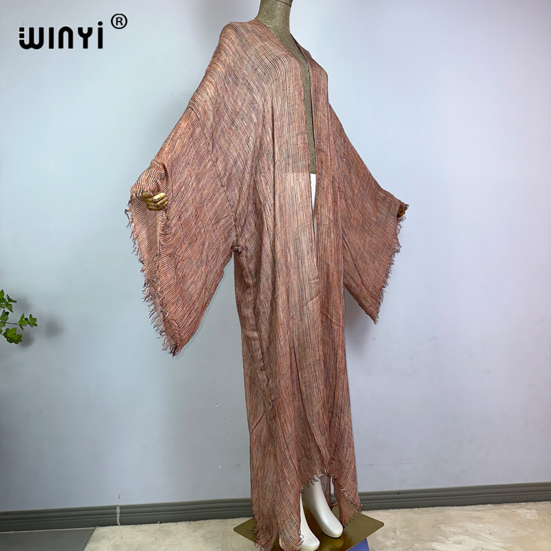 WINYI Novo Cardigã Feminino Co - Boho Summer Beach Maxi Dress avaliação e preço