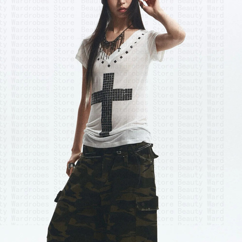 Rock goth único topo y2k colhe - Y2K Graphic Baby Tee Crop avaliação e preço