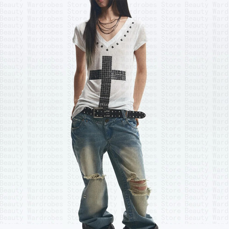Rock goth único topo y2k colhe - Y2K Graphic Baby Tee Crop avaliação e preço
